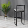Hanah Home Taburete de Bar de Metal Humo